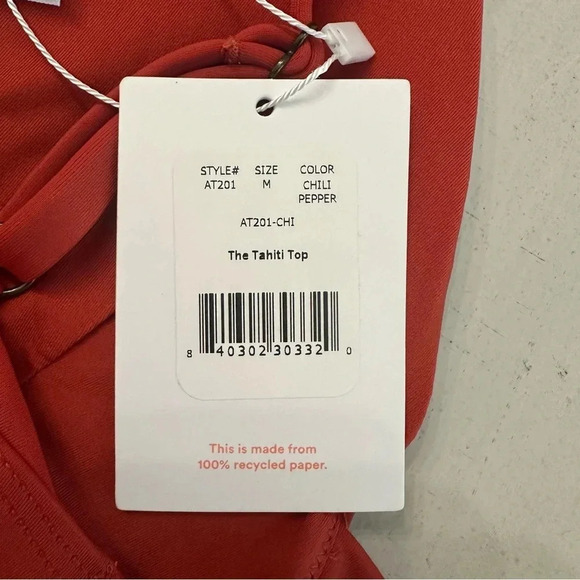 Andie The Tahiti Top Swimwear in Chili Pepper with Adjustable Straps Size M NWT - Picture 6 of 9